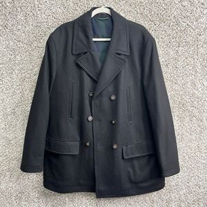 Lauren Ralph Lauren Pea Coat Men’s 46R Black Wool Blend Dressy
